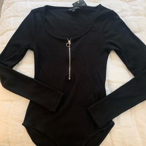 Black long sleeve bodysuit